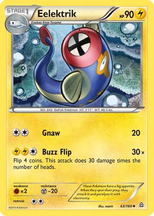 Eelektrik (63/160) [XY  Primal Clash] Reverse Holofoil - Uncommon