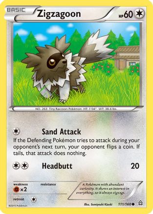 Zigzagoon (111/160) [XY  Primal Clash] Reverse Holofoil - Common