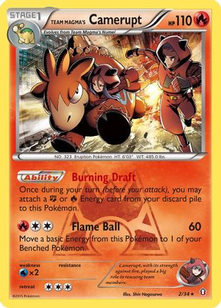 Team Magma's Camerupt (002/34) [Double Crisis] Reverse Holofoil - Holo Rare
