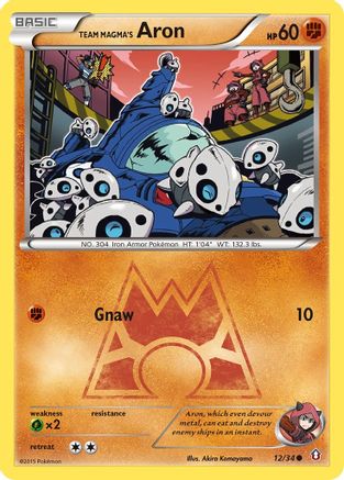Team Magma's Aron (012/34) [Double Crisis] Reverse Holofoil - Common