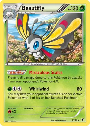 Beautifly (005/108) [XY  Roaring Skies] Reverse Holofoil - Holo Rare