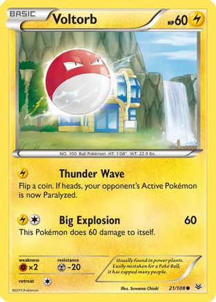 Voltorb (021/108) [XY  Roaring Skies] Reverse Holofoil - Common