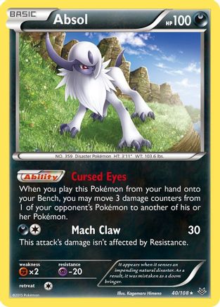 Absol (040/108) [XY  Roaring Skies] Reverse Holofoil - Holo Rare