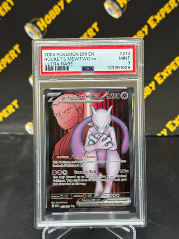 Team Rocket's Mewtwo ex #213 - Destined Rivals Full Art - PSA 9