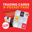 9 Pocket Binder Pages For Trading Cards – 40 Sheets