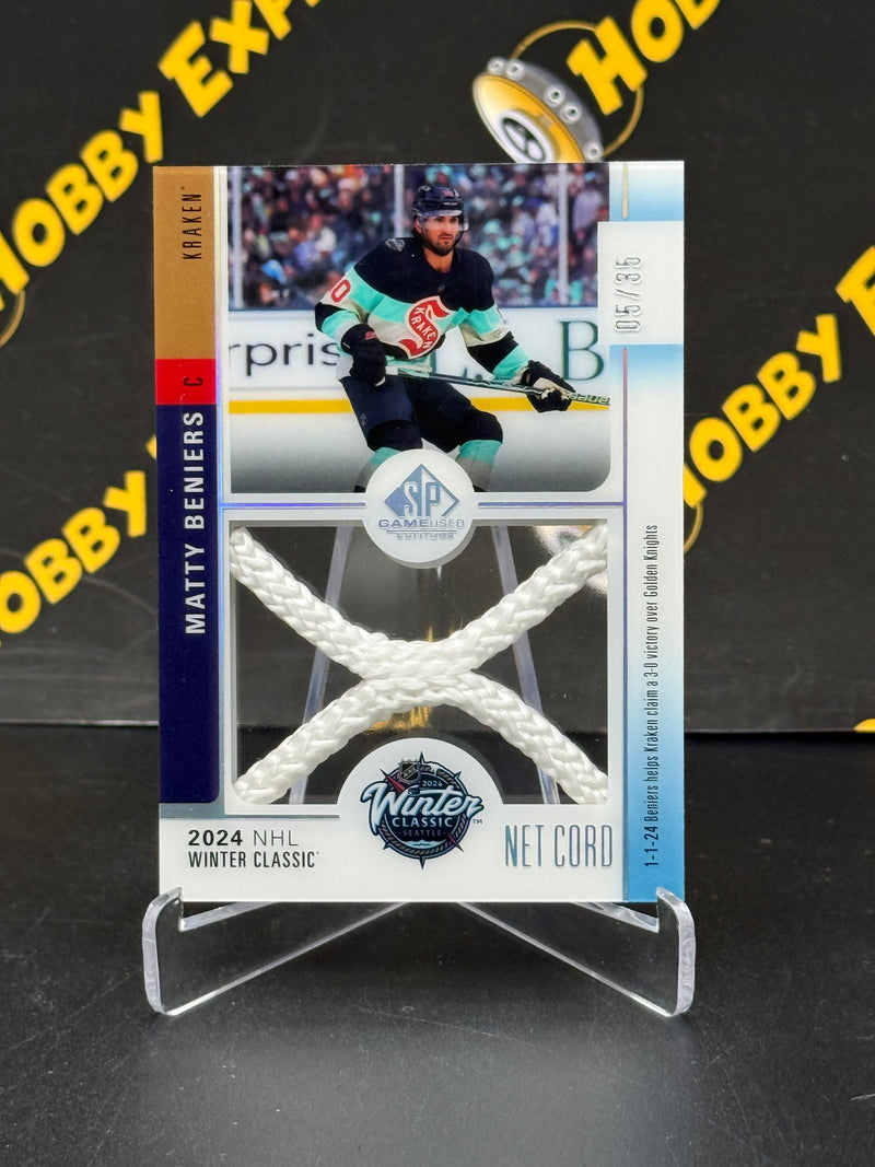 Matty Beniers Net Cord 05/35 Winter Classic - Seattle Kraken 2024-25 SP Game Used