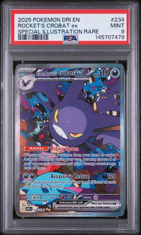 Team Rocket's Crobat ex #234 - Destined Rivals Special Illustration Rare - PSA 9