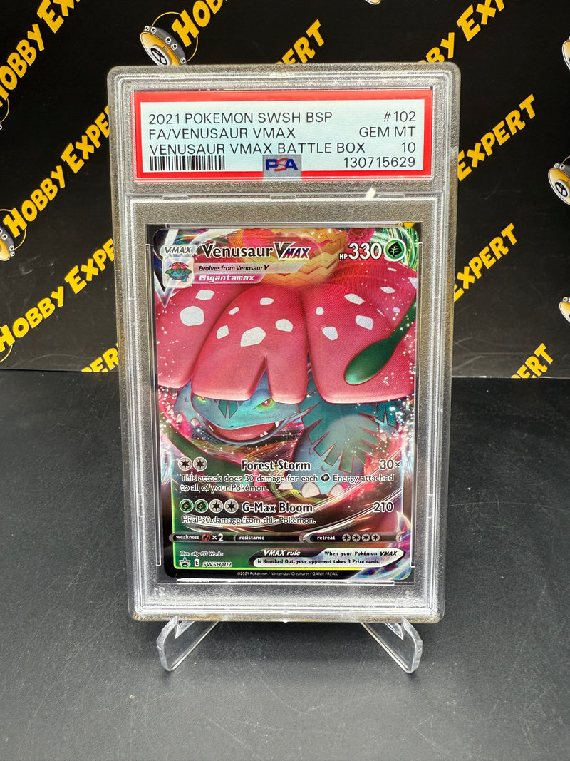 Venusaur VMax Promo SWSH102 - VMax Battle Box - PSA 10