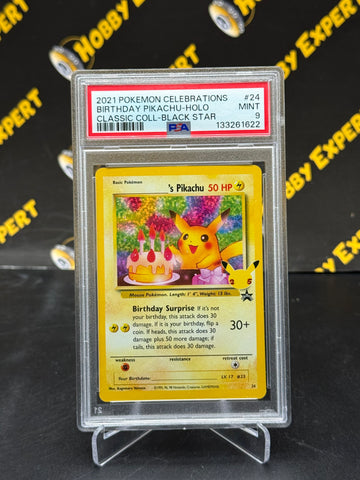 Birthday's Pikachu #24 - Classic Collection Celebrations - PSA 9