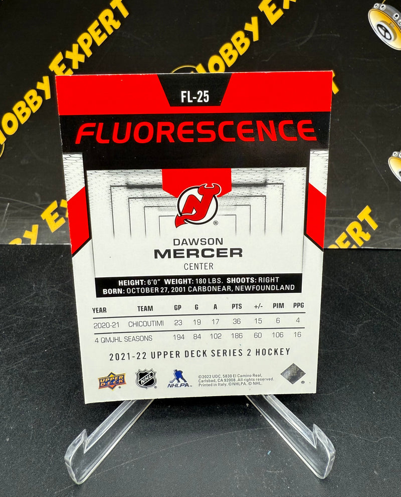 Dawson Mercer Red Fluorescence - New Jersey Devils