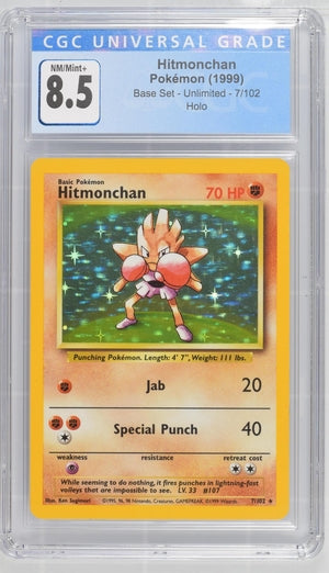 Hitmonchan - Base Set Unlimited Holo - CGC 8.5