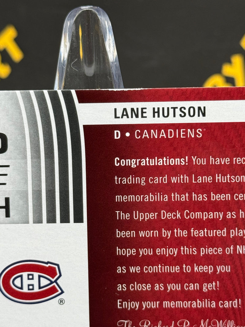Lane Hutson Jumbo Rookie Patch /25 - Montreal Canadiens - SP Game Used
