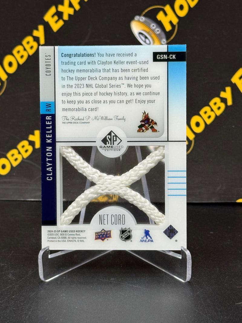 Clayton Keller Net Cord 25/35 - Arizona Coyotes 2024-25 SP Game Used