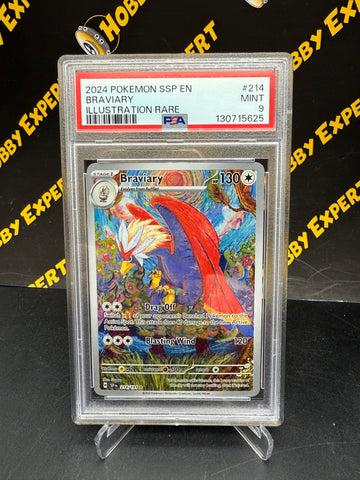 Braviary Illustration Rare #214 - Surging Sparks - PSA 9