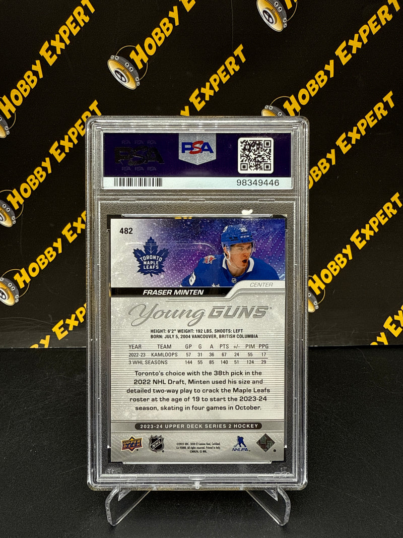 Fraser Minten Young Guns PSA 10 - Toronto Maple Leafs