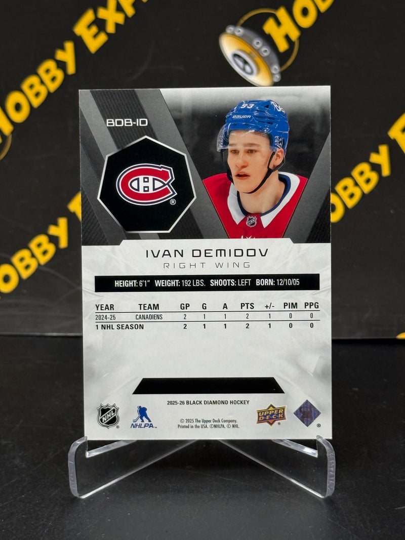 Ivan Demidov Base 096/349 - Montreal Canadiens 2025-26 Black Diamond