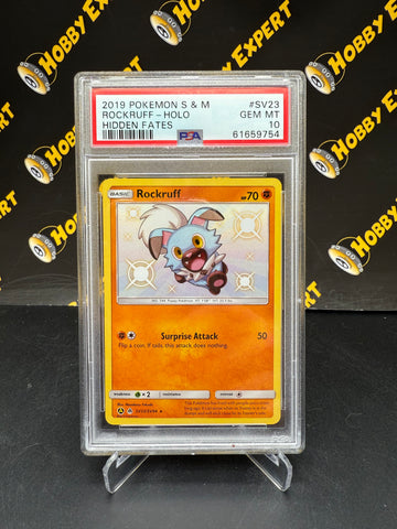 Rockruff Shiny #SV23 - Hidden Fates Shiny Vault - PSA 10