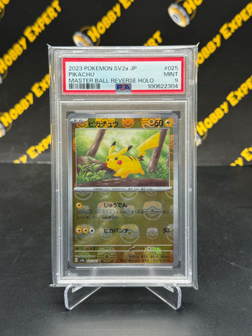 Pikachu #025 - JPN Master Ball Reverse Holo SV2a 151 - PSA 9