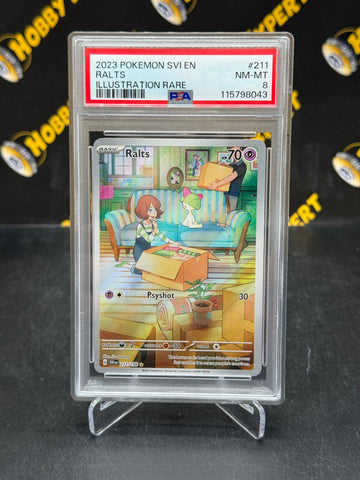 Ralts #211 - SV: Base Set - Illustration Rare - PSA 8