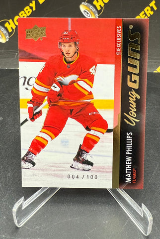 Matthew Phillips Young Guns 4/100 - Calgary Flames #482 UD EXCLUSIVES
