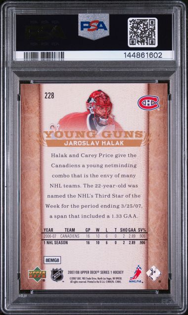 Jaroslav Halak Young Guns PSA 9 - Montreal Canadiens