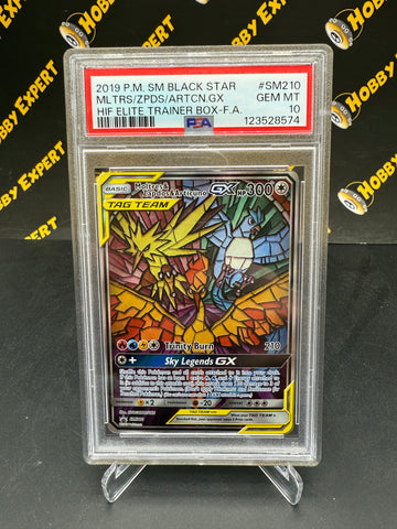 Moltres & Zapdos & Articuno GX - Black Star Promo SM210 - PSA 10