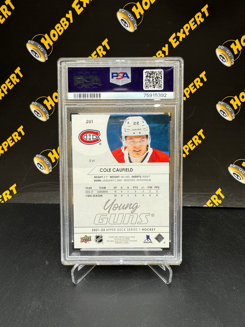 Cole Caufield Young Guns PSA 9 - Montreal Canadiens