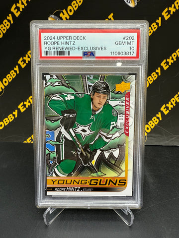 Roope Hintz Young Guns Renewed UD Exclusives 064/100 PSA 10 - Dallas Stars