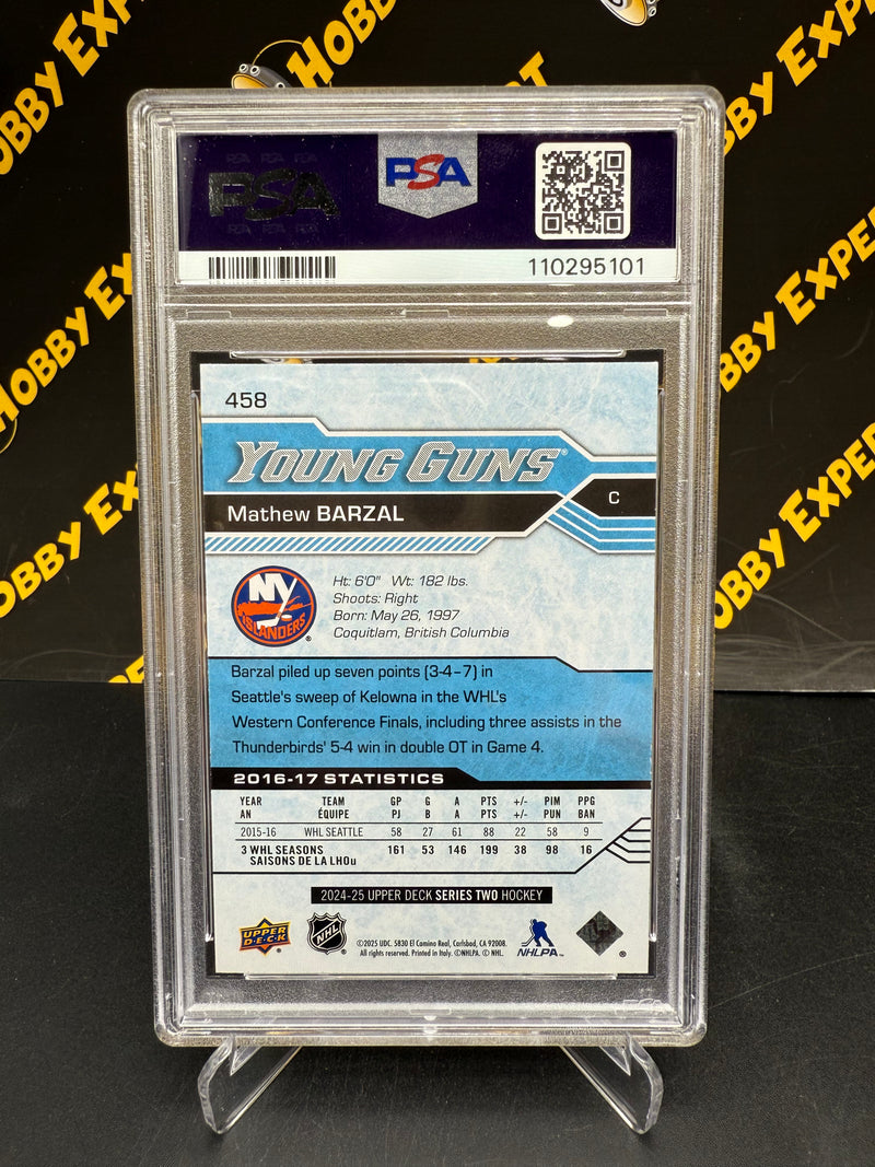 Mathew Barzal Young Guns Renewed UD Exclusives 032/100 PSA 10 - New York Islanders