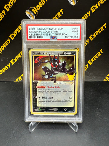 Greninja Gold Star SWSH144 - Celebrations ETB - PSA 9