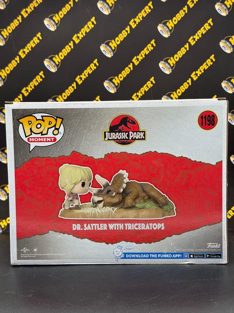 Dr. Sattler with Triceratops