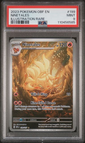Ninetales #199 - Obsidian Flames Illustration Rare - PSA 9