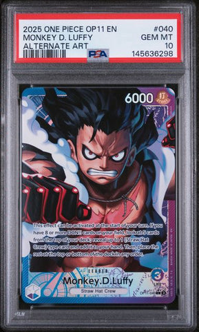 Monkey D. Luffy #OP11-040 - A Fist of Divine Speed Alternate Art - PSA 10