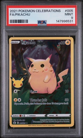 Pikachu #005 - Celebrations 25th Anniversary Full Art - PSA 9