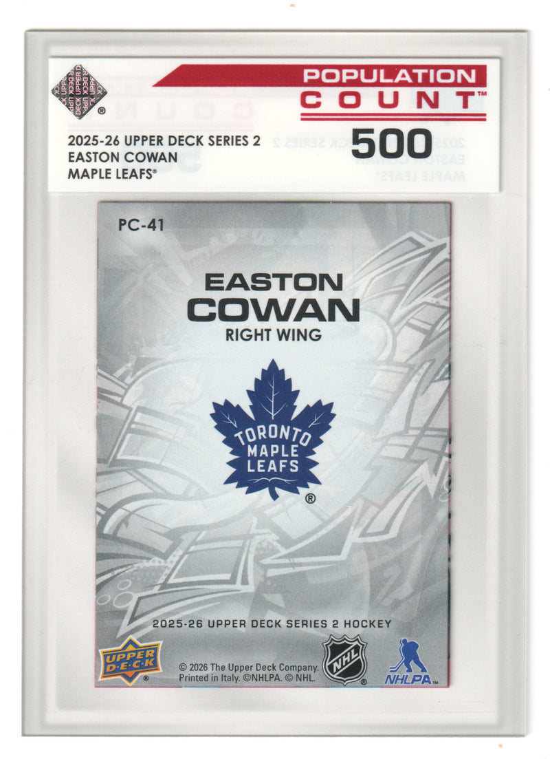Easton Cowan Pop Count 500 Toronto Maple Leafs - 2025-26 Series 2