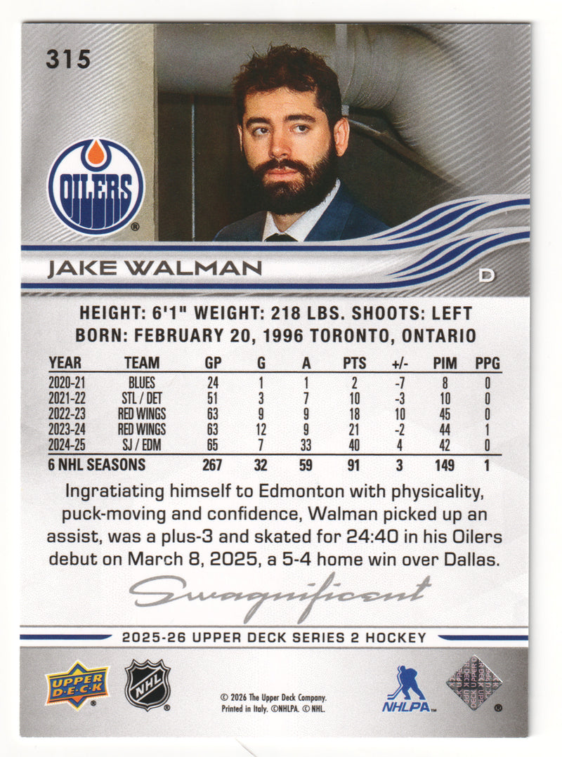 Jake Walman Swagnificent Edmonton Oilers - 2025-26 Series 2