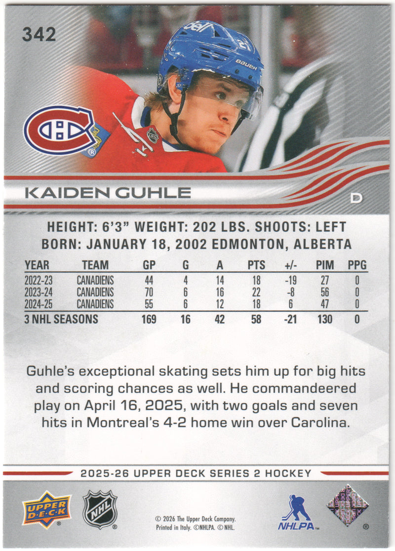 Kaiden Guhle Base Deluxe /250 Montreal Canadiens