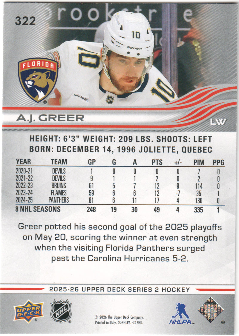 A.J. Greer Base Exclusives /100 Florida Panthers