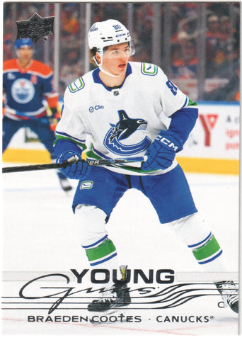 Braeden Cootes Young Guns Vancouver Canucks #497 - 2025-26 Series 2