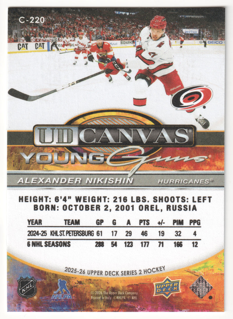 Alexander Nikishin Young Guns Canvas Carolina Hurricanes