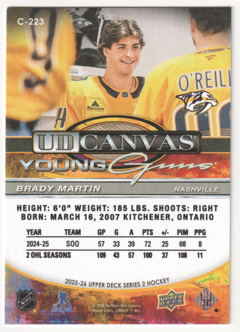 Brady Martin Young Guns Canvas Nashville Predators
