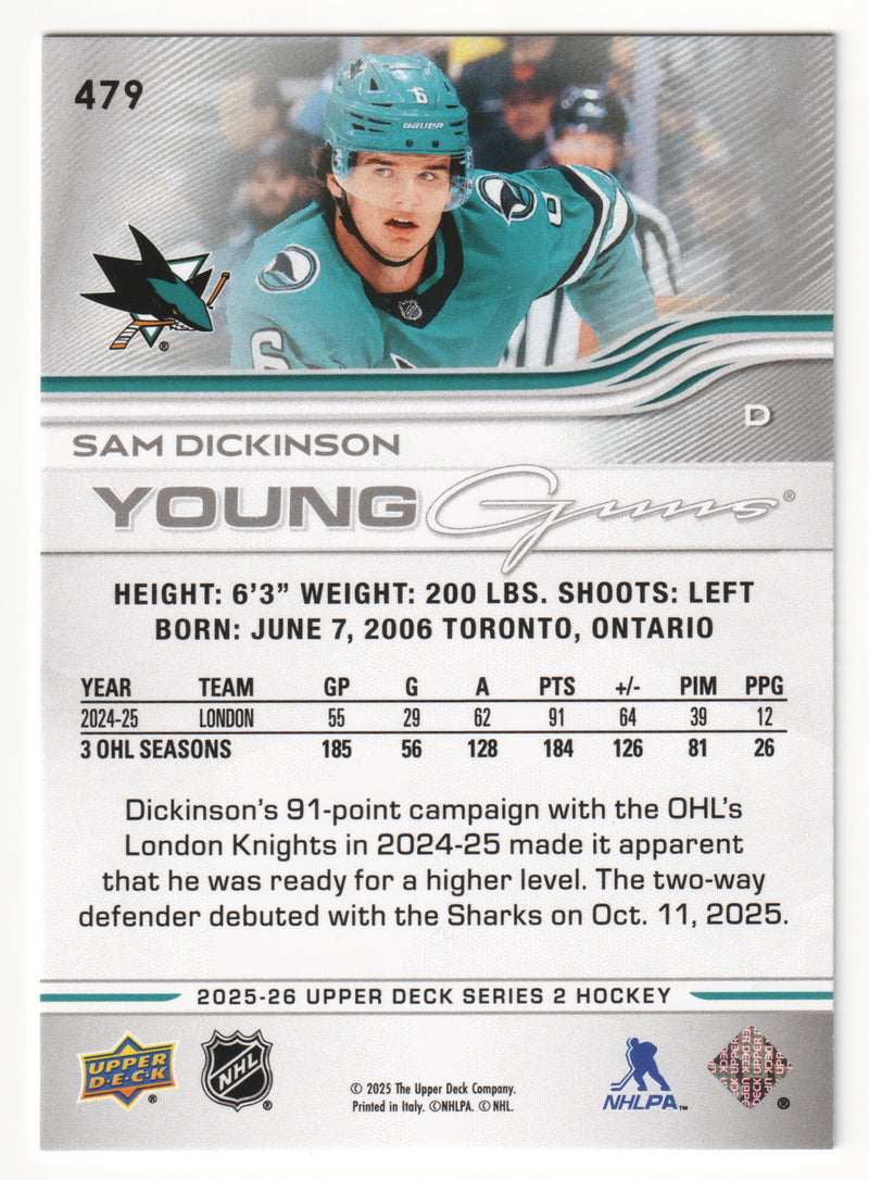 Sam Dickinson Young Guns San Jose Sharks