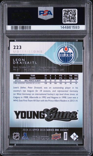 Leon Draisaitl Young Guns PSA 9 - Edmonton Oilers