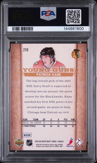 Patrick Kane Young Guns PSA 9 - Chicago Blackhawks