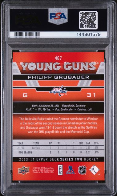 Philipp Grubauer Young Guns PSA 10 - Washington Capitals