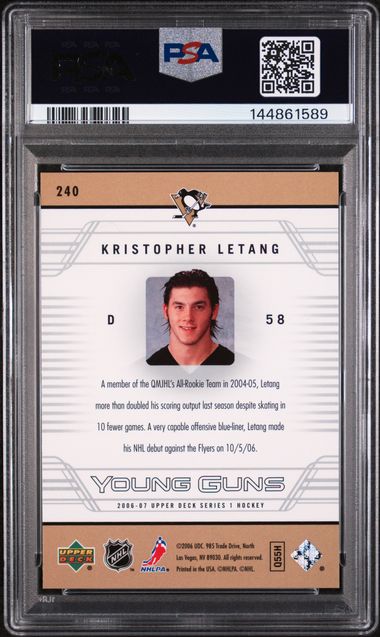 Kristopher Letang Young Guns PSA 9 - Pittsburgh Penguins