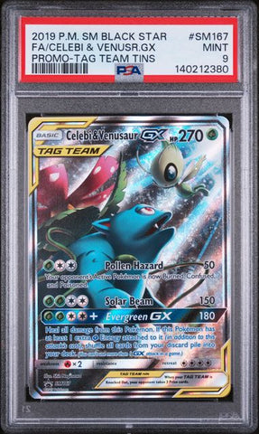 Celebi & Venusaur GX #SM167 - SM Promo - PSA 9