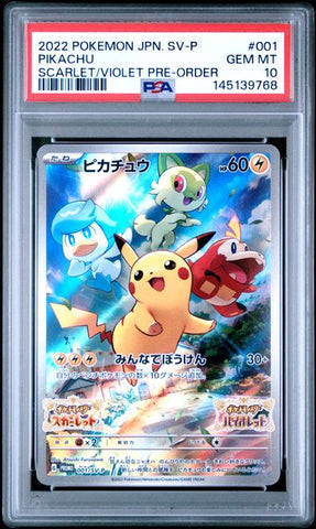 Pikachu #001 - JPN Scarlet Violet Pre Order Promo - PSA 10