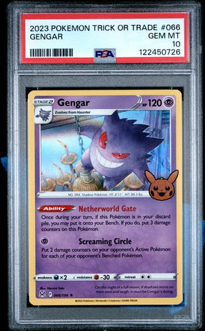 Gengar #066 - 2023 Trick or Trade Holo - PSA 10