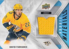 David Farrance Rookie Materials Yellow Patch - Nashville Predators